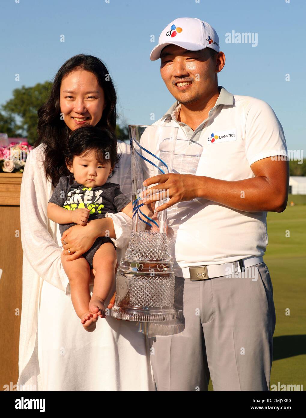 Sung Kang, winner of the Byron Nelson golf tournament, poses for a