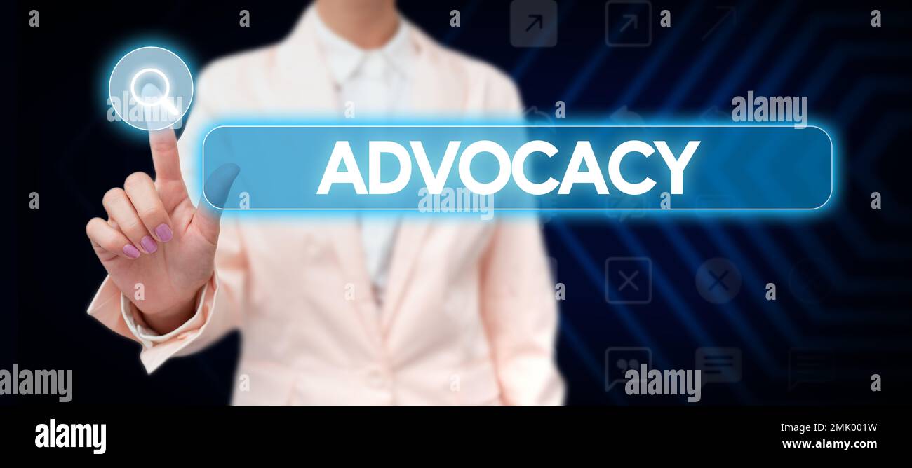 Sign displaying Advocacy. Concept meaning Profession of legal advocate