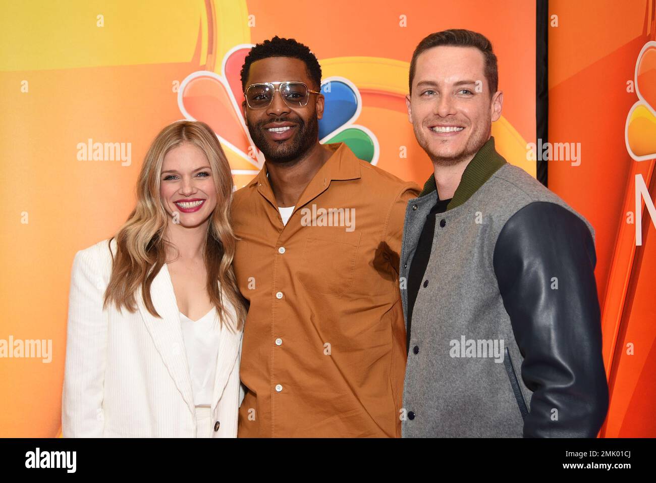 Tracy Spiridakos, from left, LaRoyce Hawkins and Jesse Lee Soffer, from