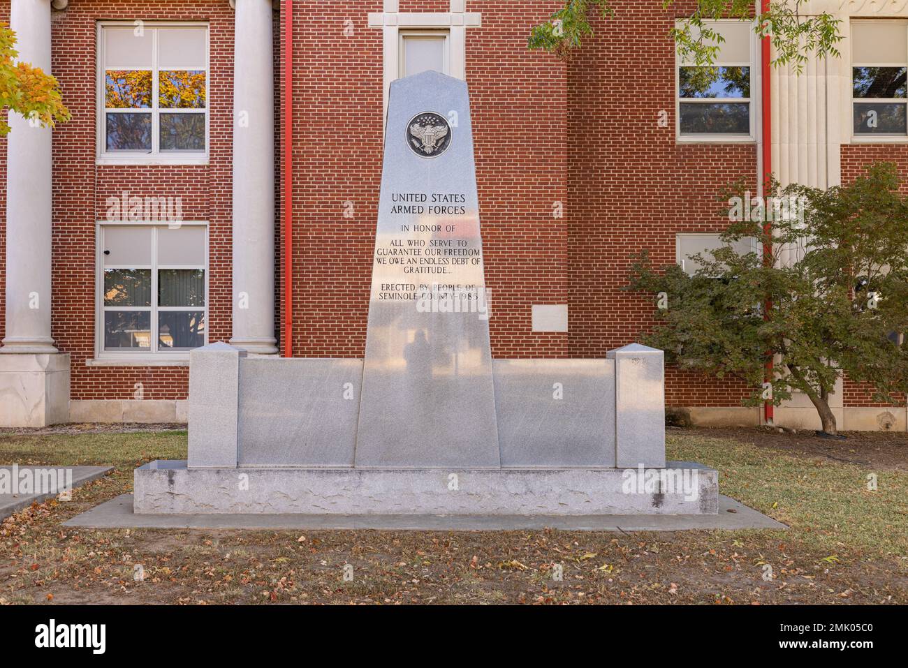 Wewoka, Oklahoma, USA - October 15, 2022: War Memorial at the Seminole ...