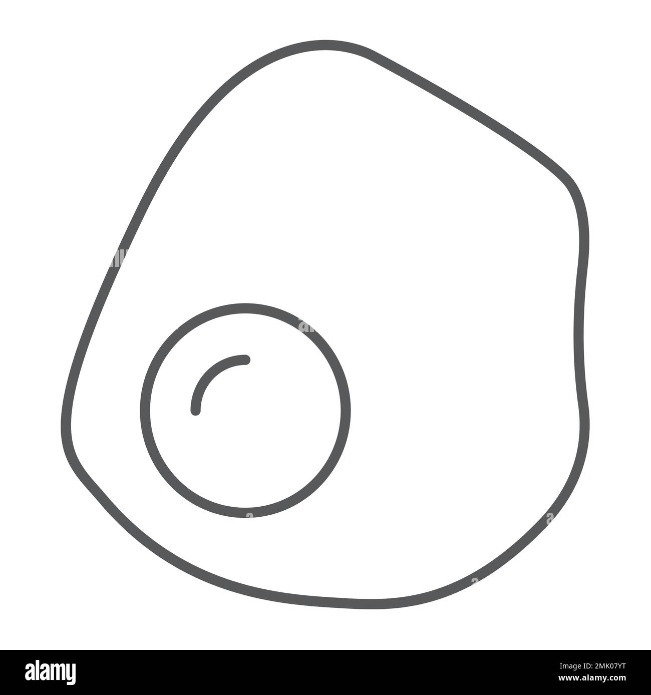 Fried egg thin line icon, food and breakfast, yolk sign, vector ...