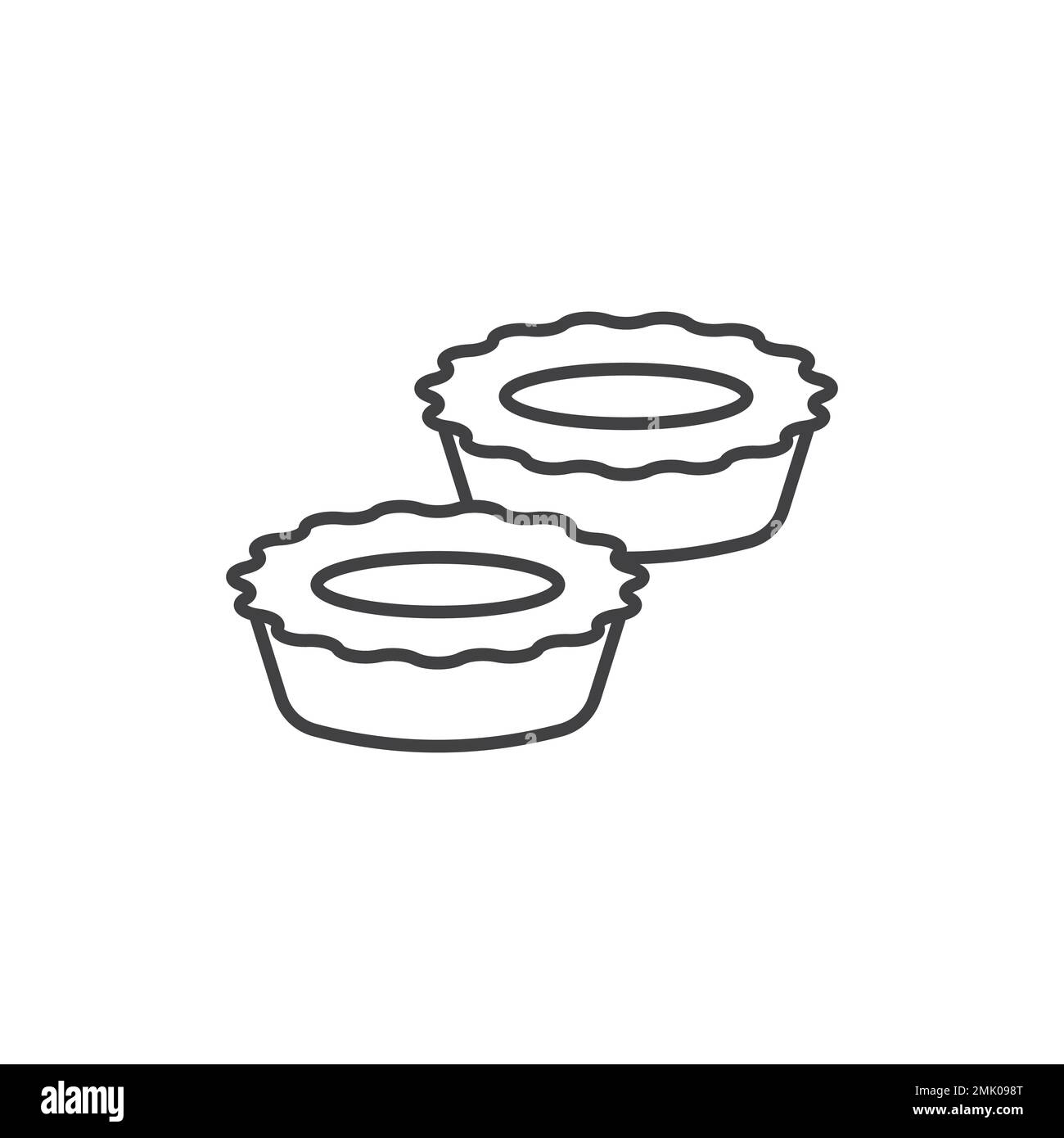 Egg tart vector icon. line sign for mobile concept and web design. Chinese egg tarts Stock Vector