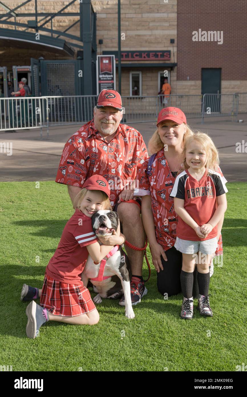 IMAGE DISTRIBUTED FOR PETSMART CHARITIES - Scott and Lisa Creager brought  their daughters Kaitlyn and Briley and dog Oreo to PetSmart Charities  sponsored Bark at the Park on Friday, May 10, 2019