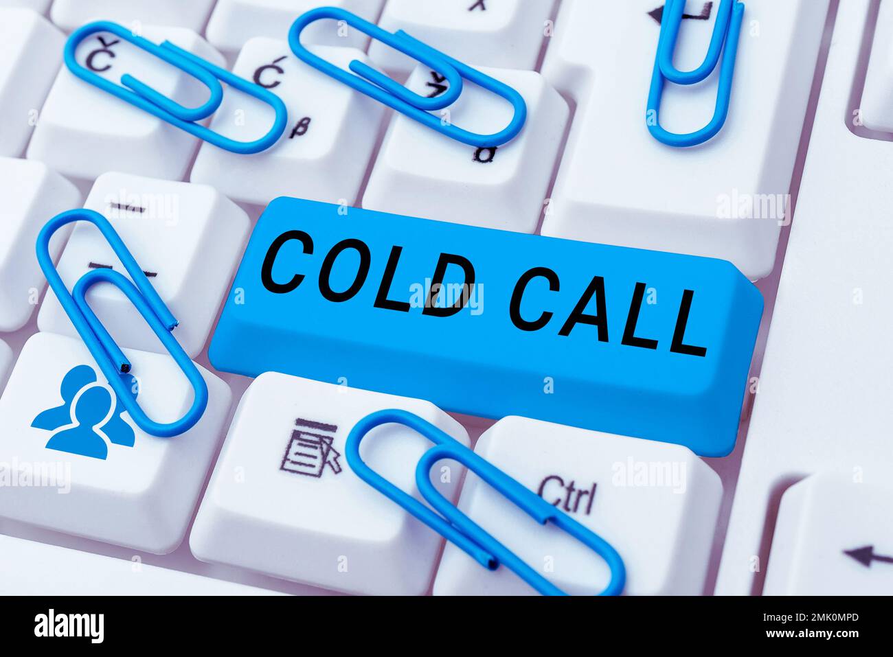 Hand writing sign Cold Call. Business overview Unsolicited call made by someone trying to sell goods or services Stock Photo