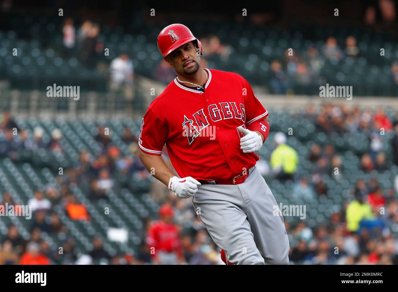 Creve Coeur, United States. 26th Jan, 2020. Los Angeles Angels Albert Pujols  is slowed by the opposing team as he plays in the Albert Pujols All Stars  basketball game at Missouri Baptist