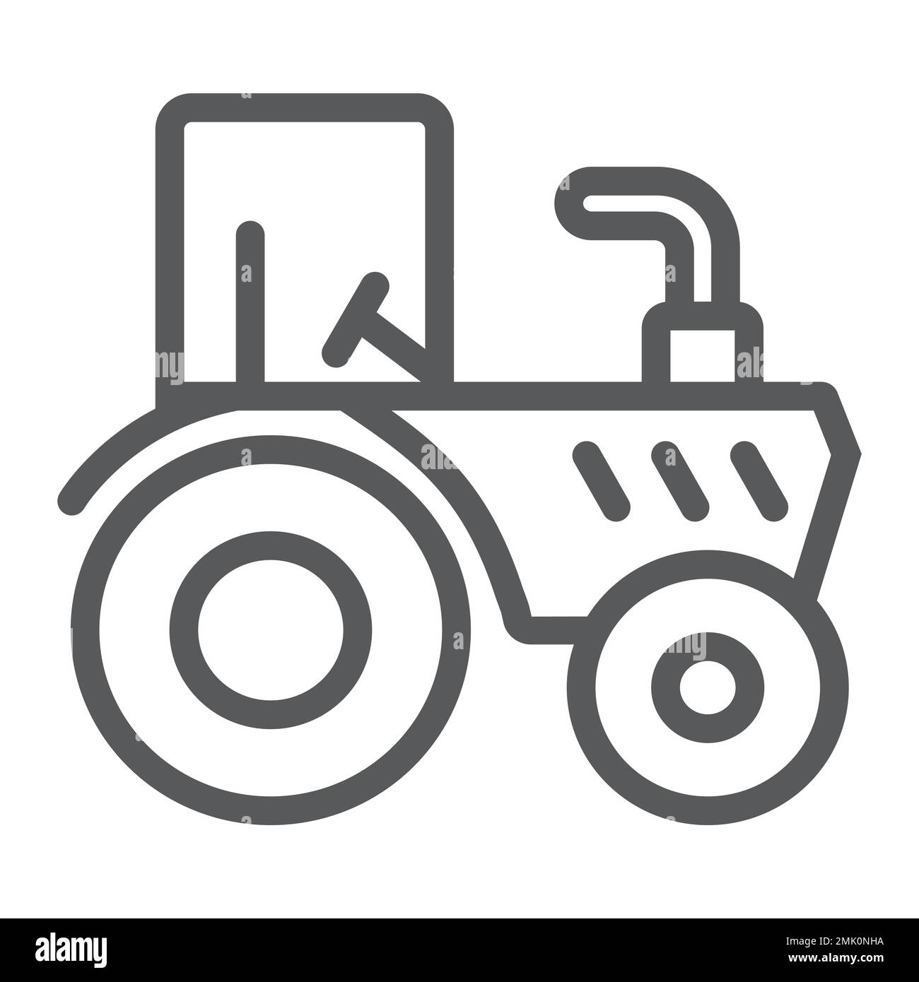 Tractor line icon, agriculture and farm, vehicle sign, vector graphics, a linear pattern on a white background, eps 10. Stock Vector