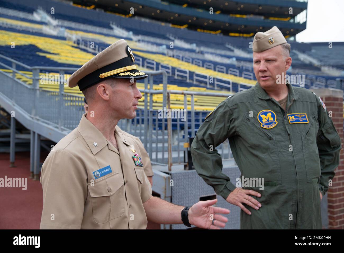 Cmdr. Richard Rosenbusch, right, from New Baltimore, Michigan, USS ...