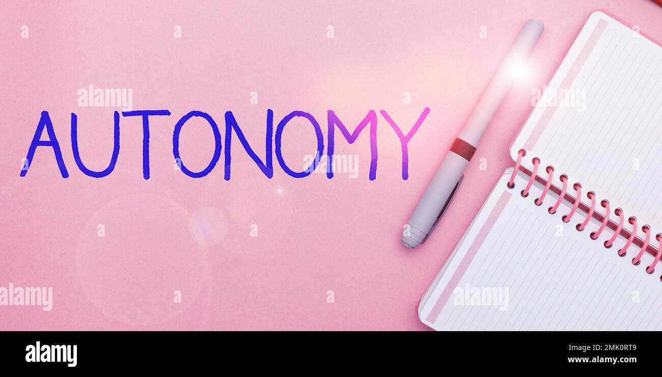Writing Autonomy Graphics Hand writing sign Autonomy. Business concept vehicle that can guide ...