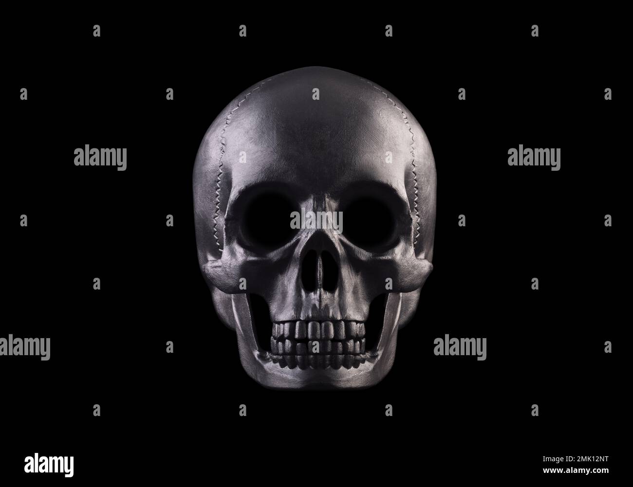 Human skull isolated on black background with clipping path Stock Photo
