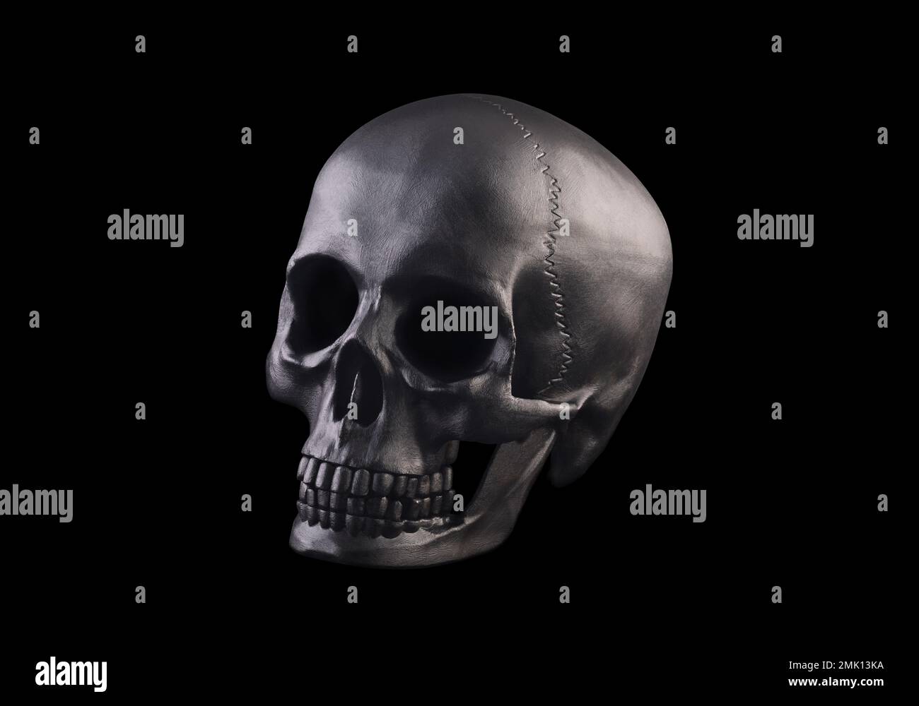 Human skull isolated on black background with clipping path Stock Photo