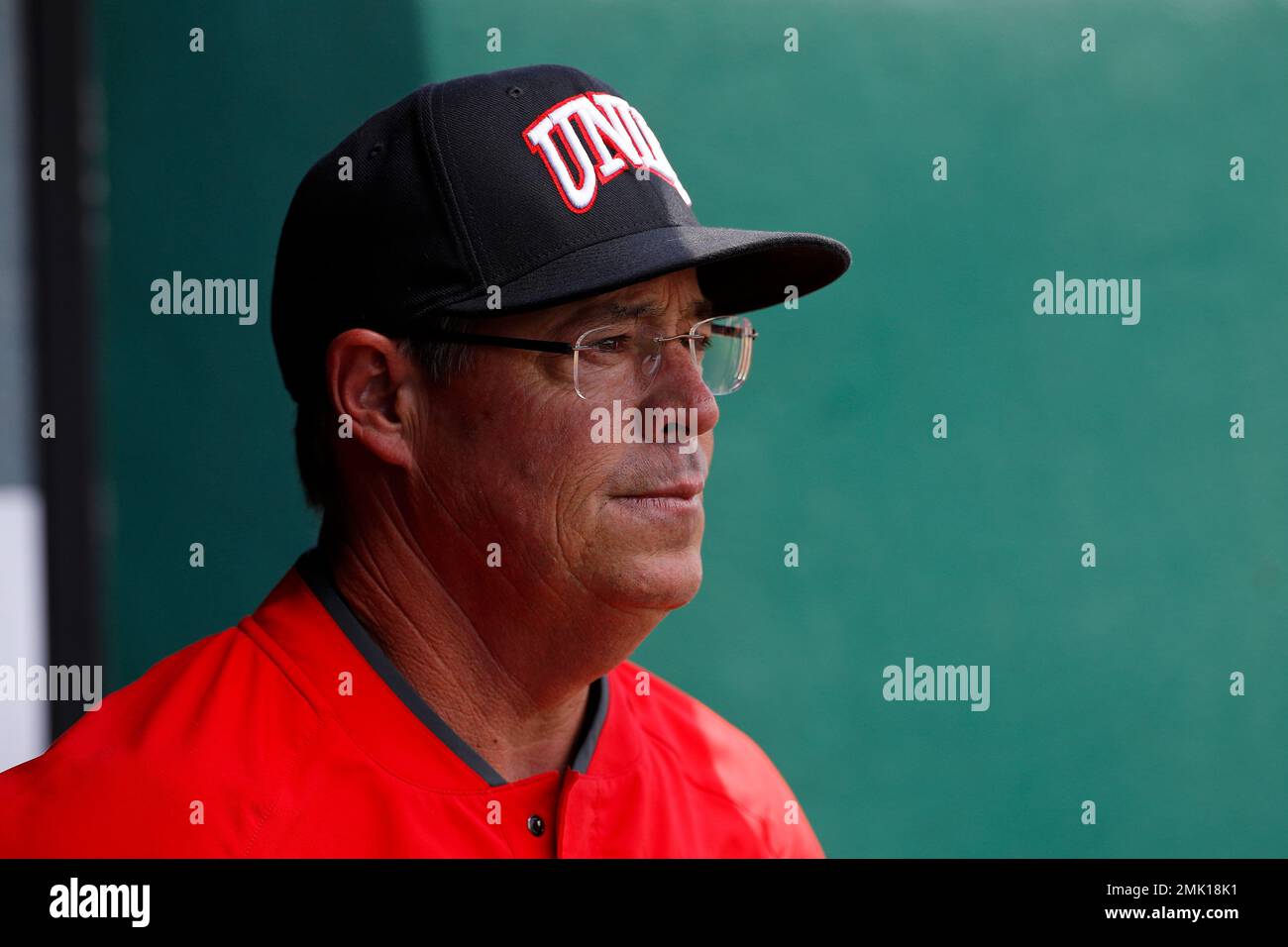 UNLV's volunteer and pitching coach Greg Maddux looks on prior to
