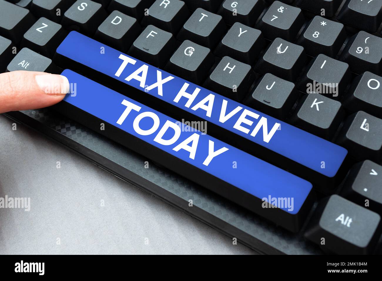 Text caption presenting Tax Haven. Business showcase country or independent area where taxes are levied at low rate Stock Photo