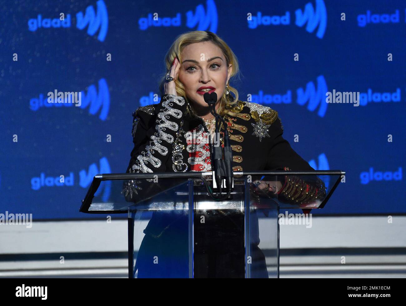 Honoree Madonna accepts the advocate for change award at the 30th