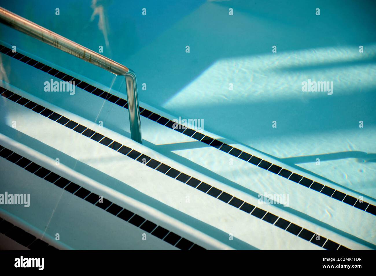Swimming pool, handrail and stairs Stock Photo Alamy