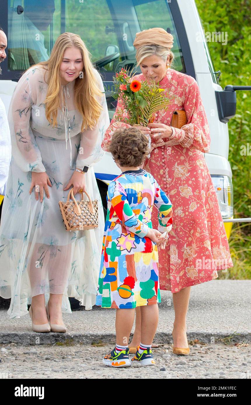 Queen Maxima and Princess Amalia of The Netherlands arrive at Witte Pan ...