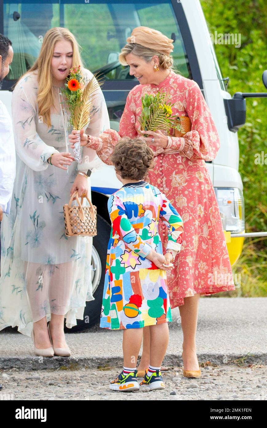 Queen Maxima and Princess Amalia of The Netherlands arrive at Witte Pan ...