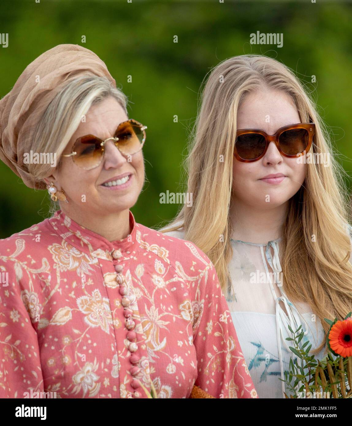 Queen Maxima and Princess Amalia of The Netherlands arrive at Witte Pan ...