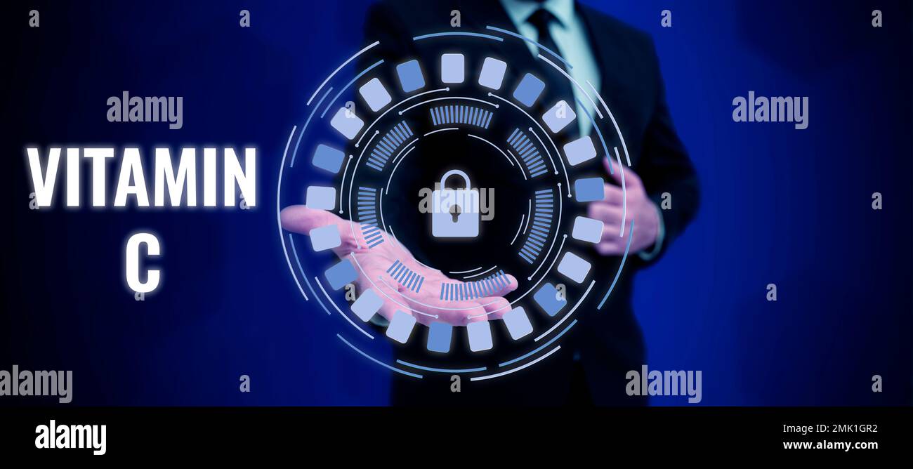 Conceptual caption Vitamin C. Business showcase it promotes healing and