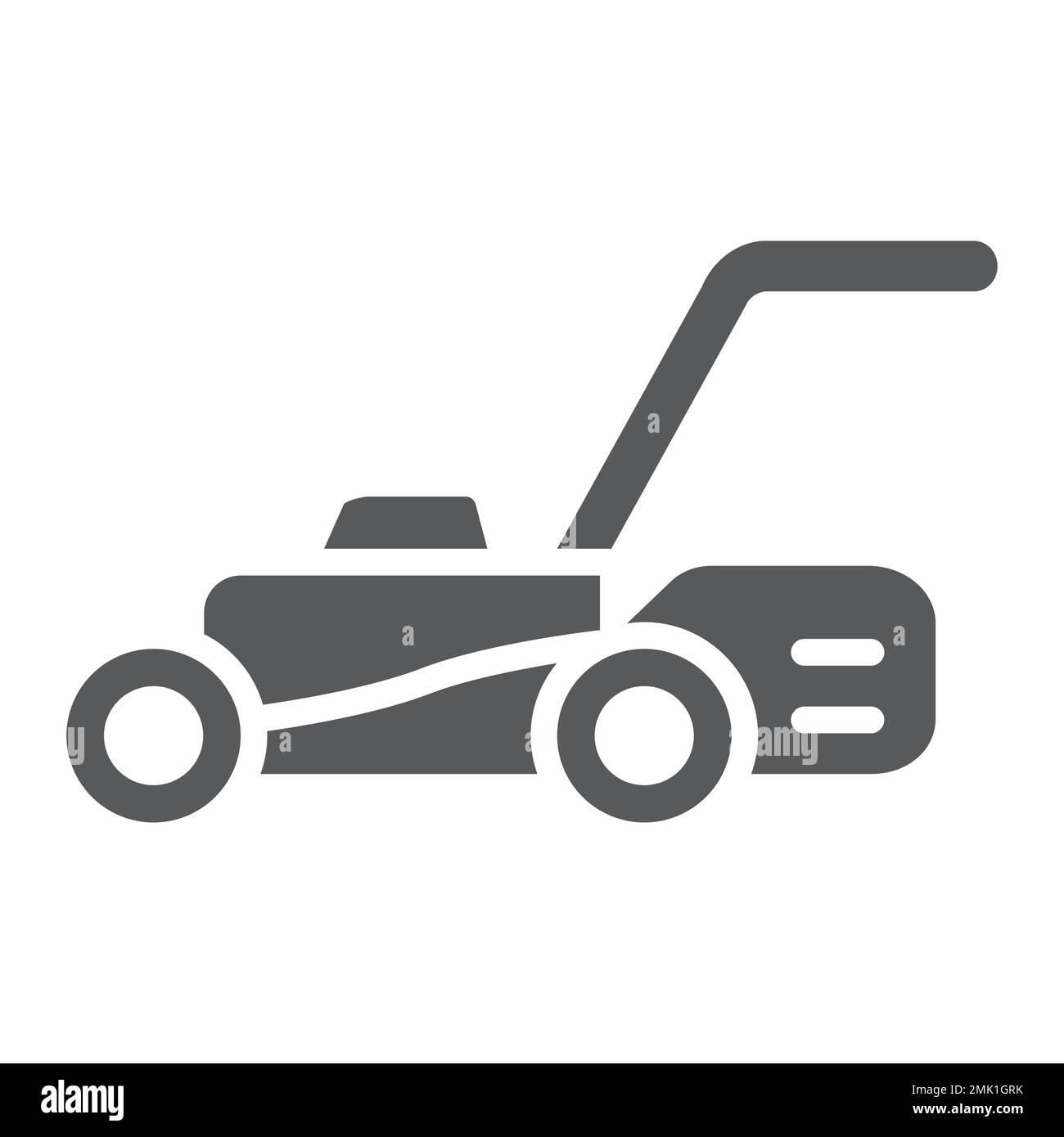 Lawn mover glyph icon, equipment and garden, cutter sign, vector graphics, a solid pattern on a white background, eps 10. Stock Vector