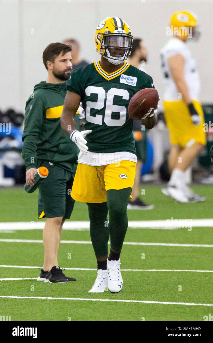Green Bay Packers first-round draft pick Darnell Savage Jr. during NFL  football rookie orientation camp Friday, May 3, 2019, in Green Bay, Wis.  (AP Photo/Mike Roemer Stock Photo - Alamy