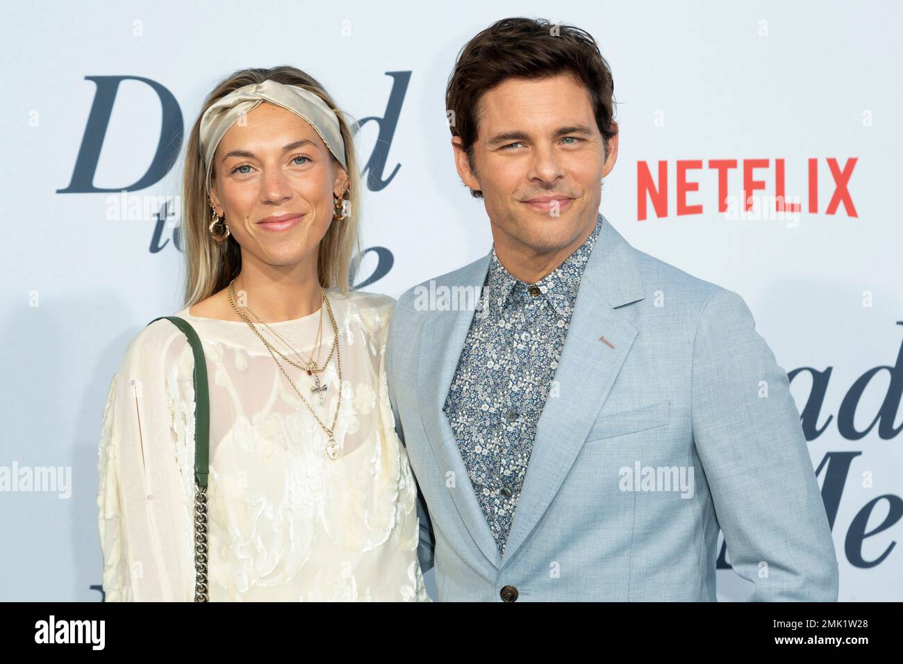Edei Pack, left, and James Marsden arrive at the LA Premiere of Dead to  Me at The Broad Stage on Thursday, May 2, 2019, in Santa Monica, Calif.  (Photo by Willy SanjuanInvisionAP