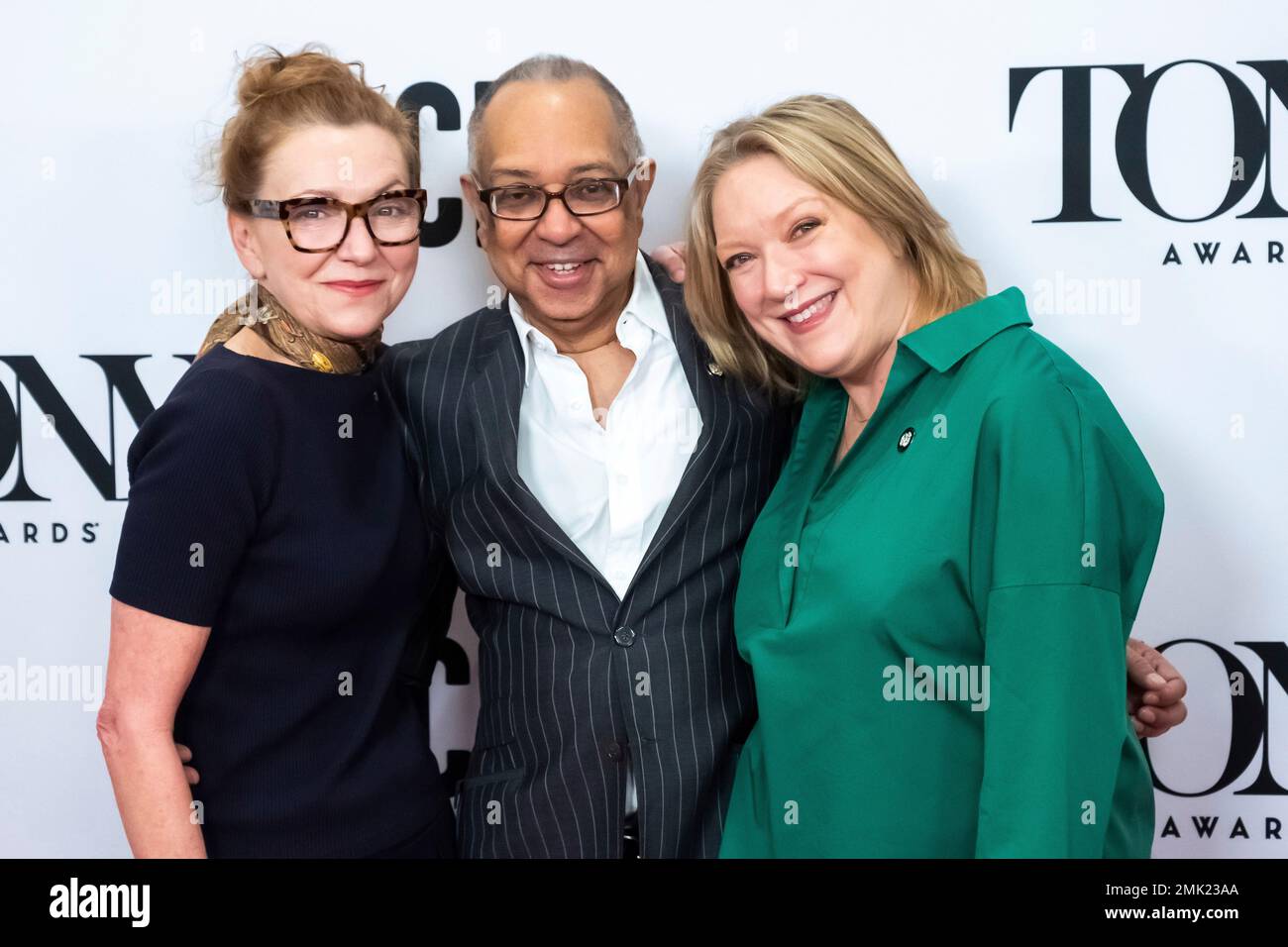 Julie White, left, C. Wolfe and Kristine Nielsen participate in