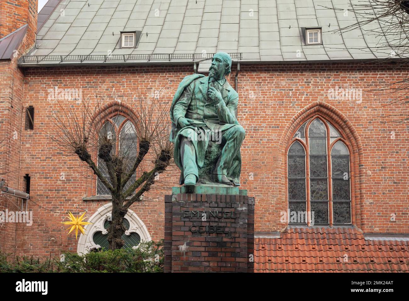 Emanuel Geibel Statue - Lubeck, Germany Stock Photo
