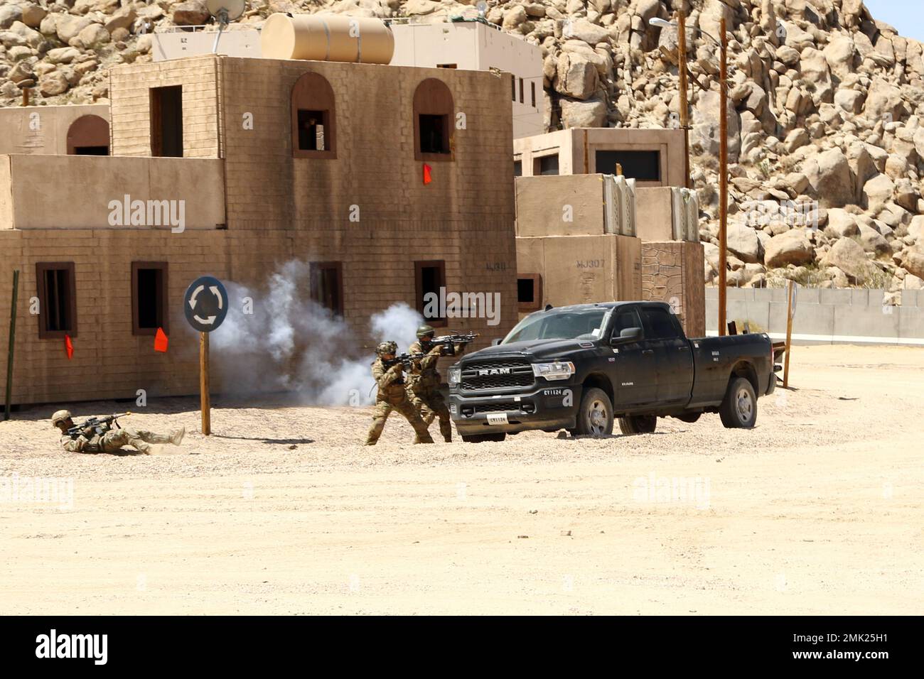 A U.S. Army Soldier from 11th Armored Cavalry Regiment receives a ...