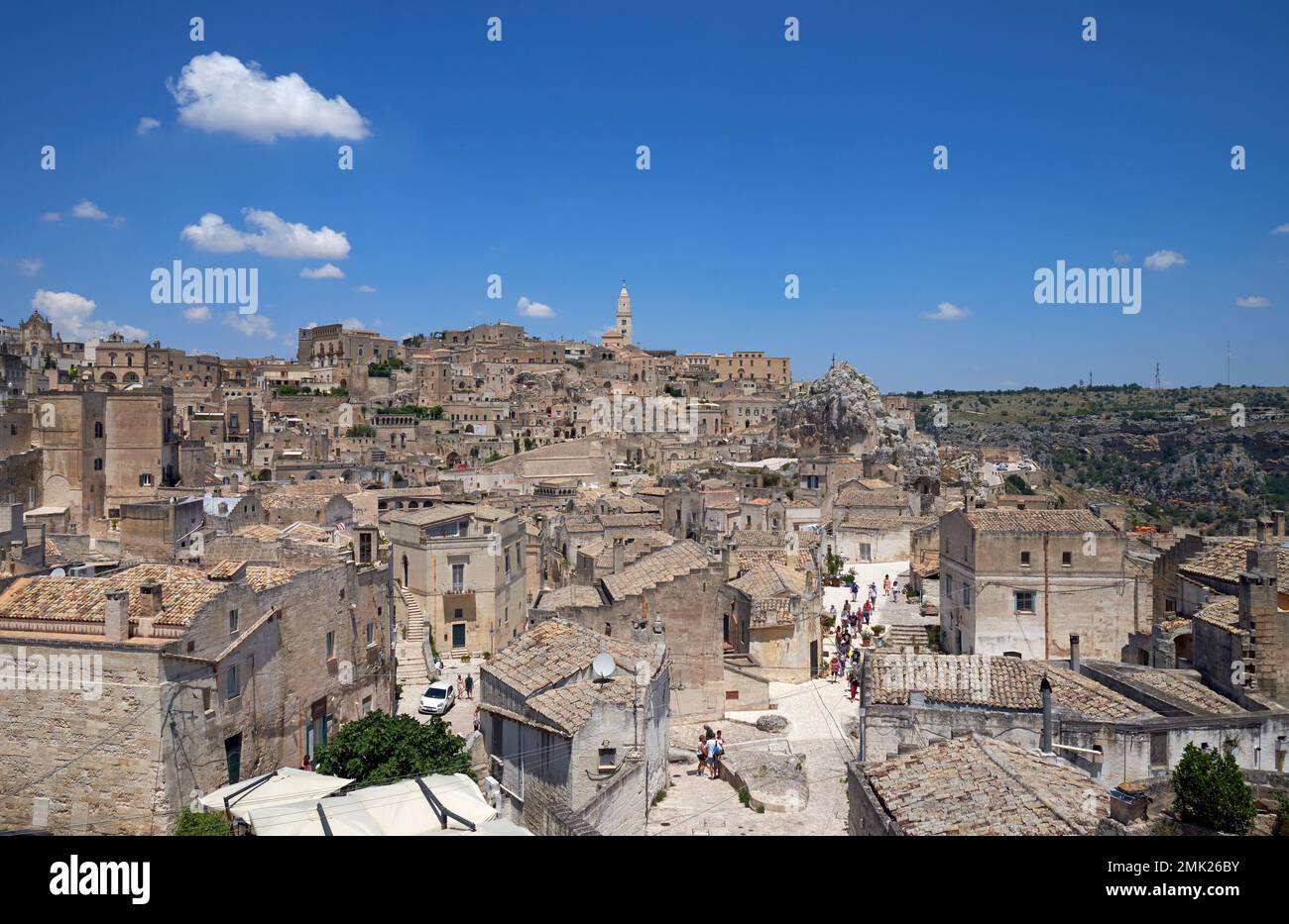 The Sassi (ancient town) of Matera, Basilicata, Italy. Stock Photo