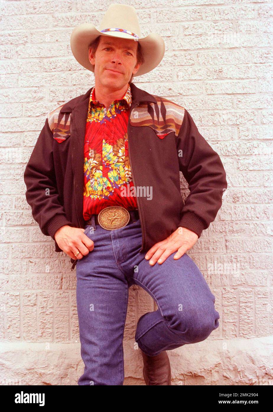 The cowboy look of country singer Chris LeDoux, pictured in Nashville,  Tenn., April 27, 1992, is no mere image. He's a retired rodeo performer who  won the world bareback bronc-riding title in