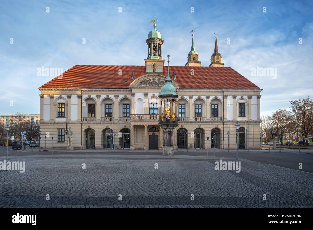 Alter Markt Square with Magdeburg Old City Hall and Magdeburg Rider - Magdeburg, Saxony-Anhalt, Germany Stock Photo