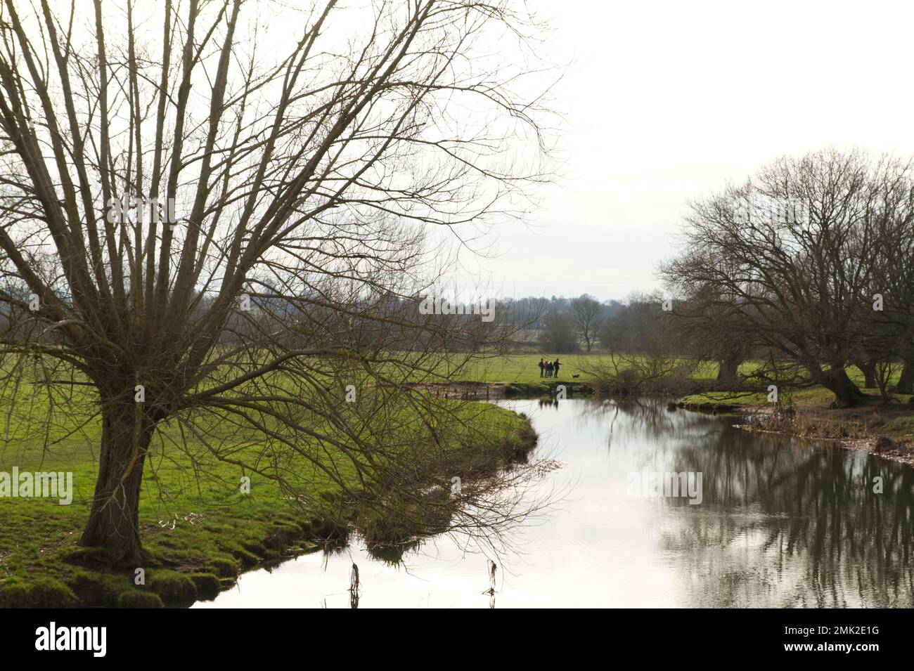 View of the River Stour in the Dedham Vale on the Essex and Suffolk border. Stock Photo