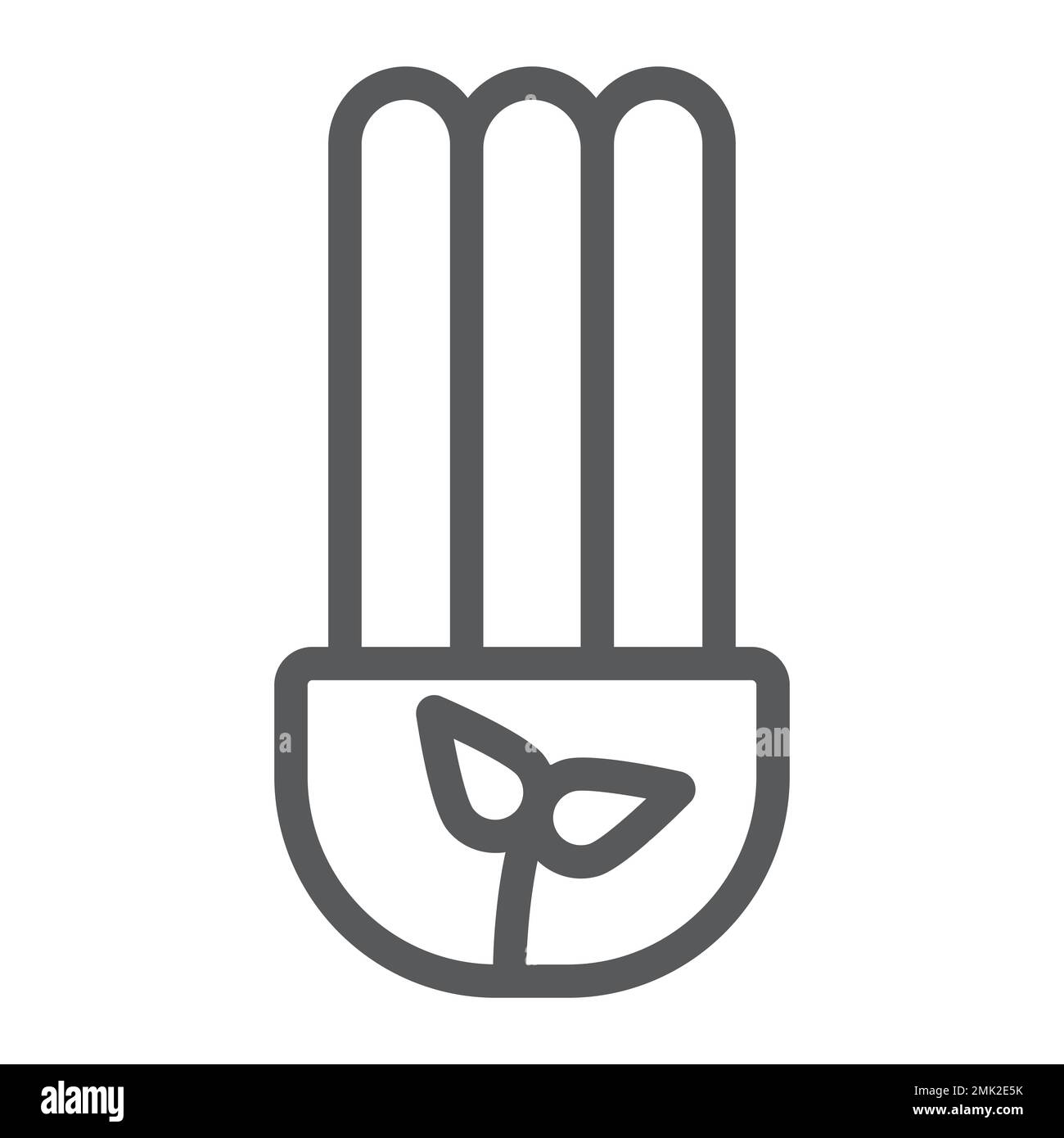 Eco lamp line icon, ecology and power, light bulb sign, vector graphics ...
