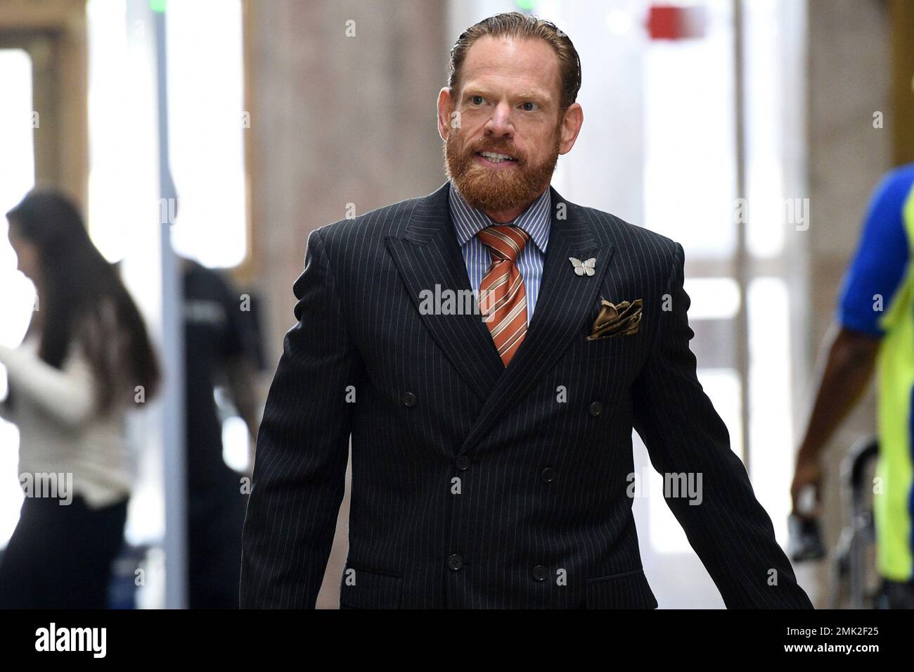 Attorney Curtis Briggs, who represents Max Harris, arrives at René C