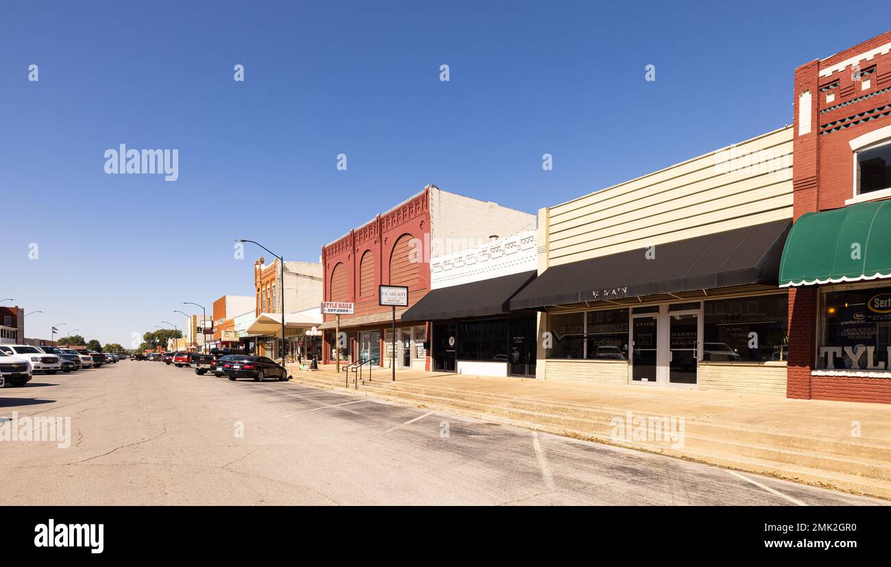 Purcell, Oklahoma, USA October 19, 2022 The old business district on