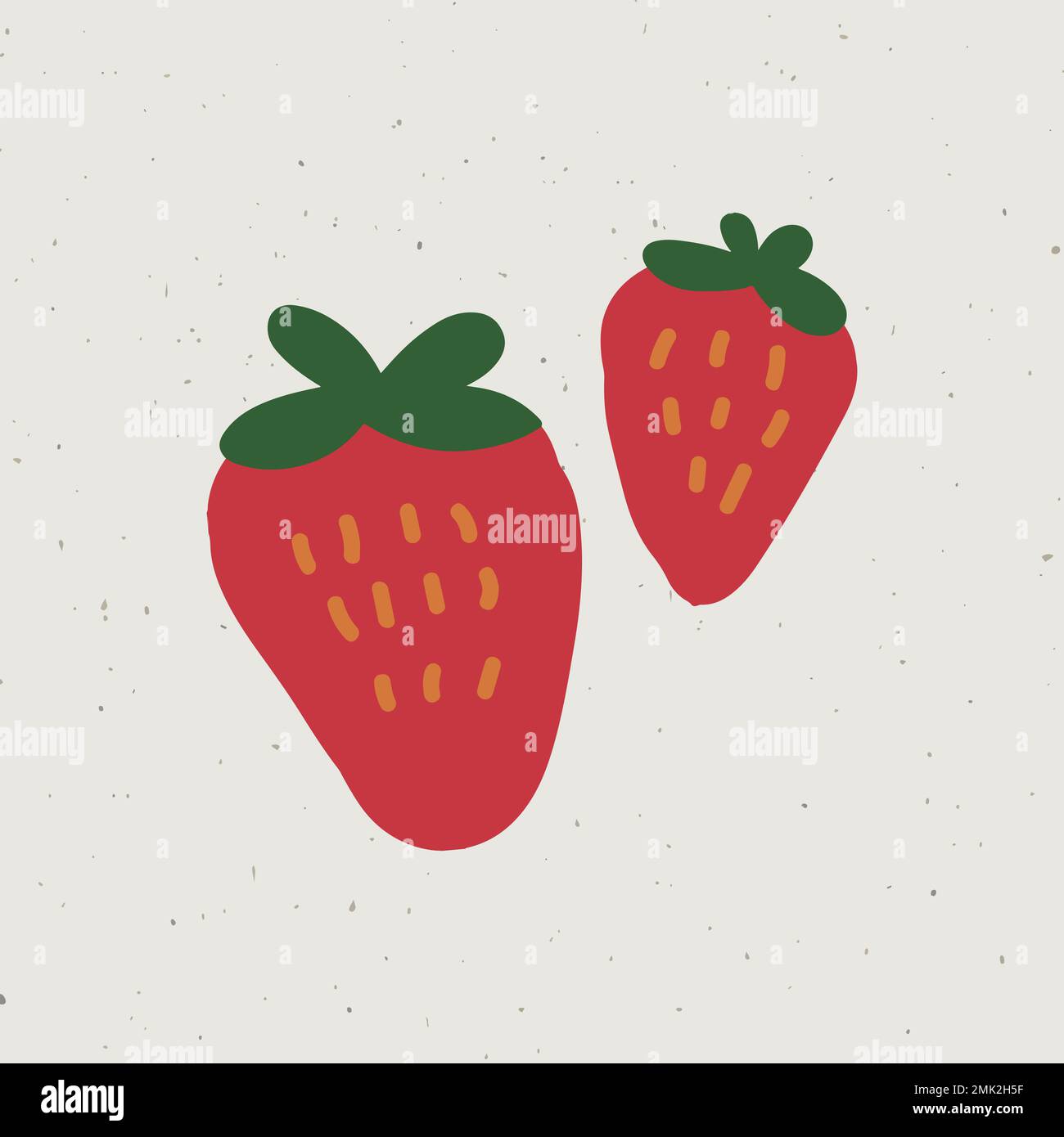 Cute strawberries doodle sticker vector Stock Vector