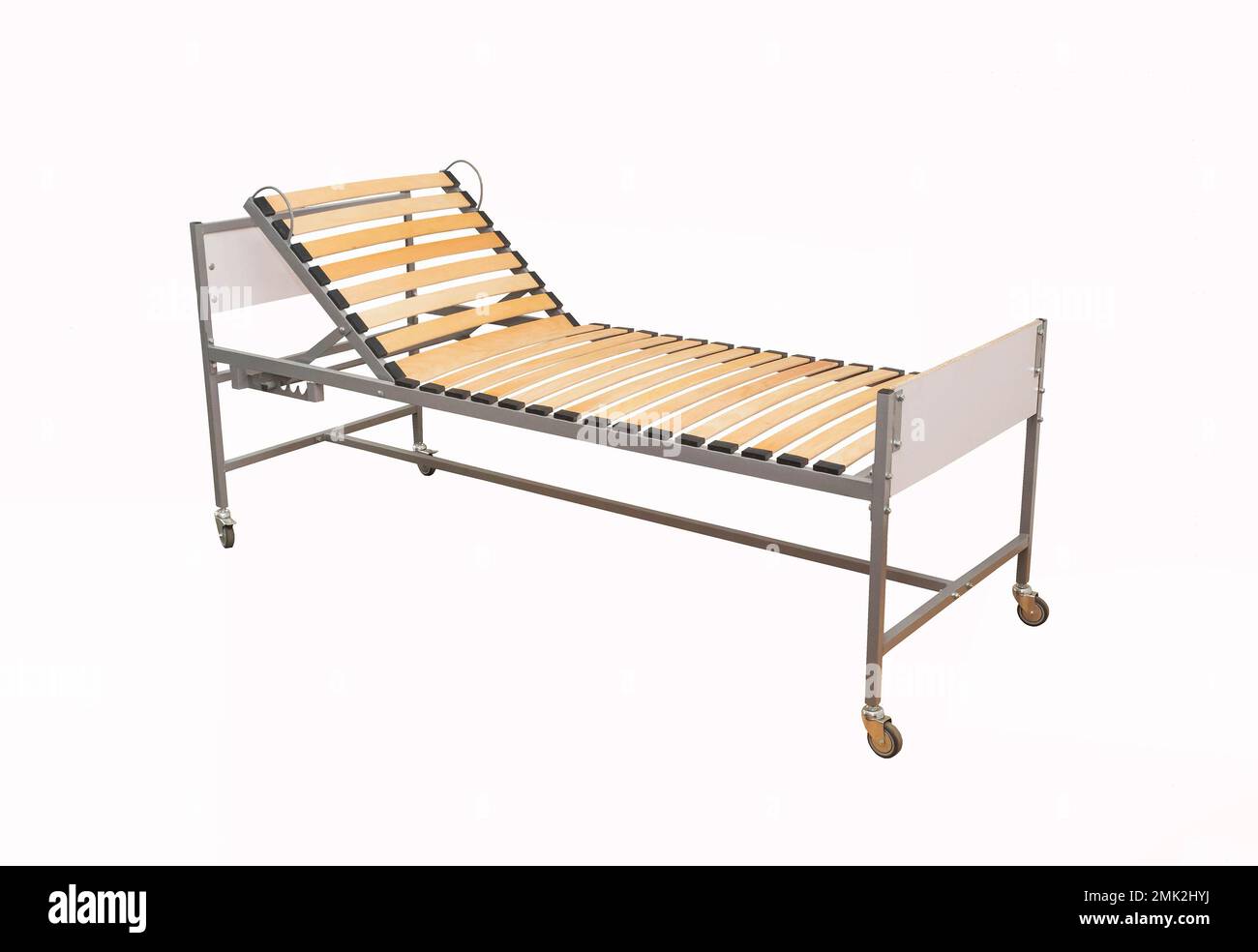 Bed for hospitals and nursing homes on a white background Stock Photo