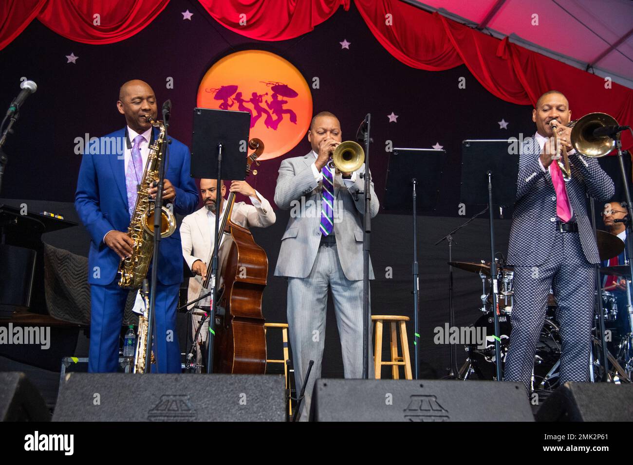 Branford Marsalis, from left, Wynton Marsalis, and Delfeayo Marsalis