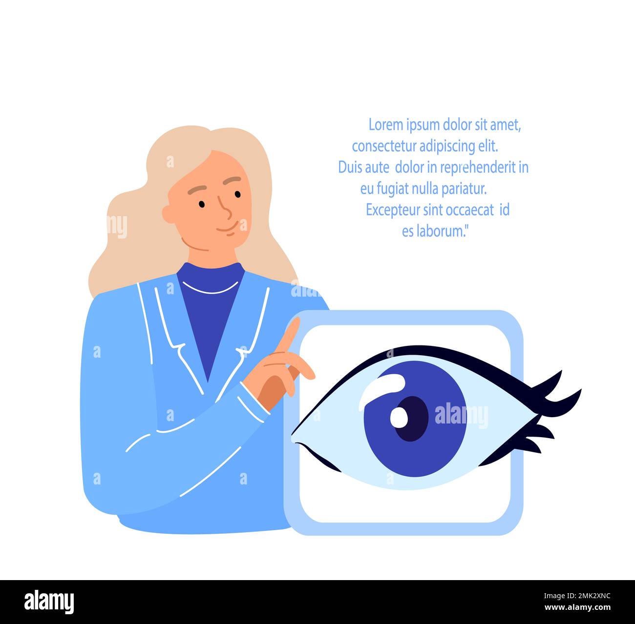 Doctors Ophthalmologist, Oculists Examine, Diagnose Eye Vision Acuity with Snellen Chart.Farsightedness,Color Blindness, Glaucoma Treatment.Research C Stock Photo