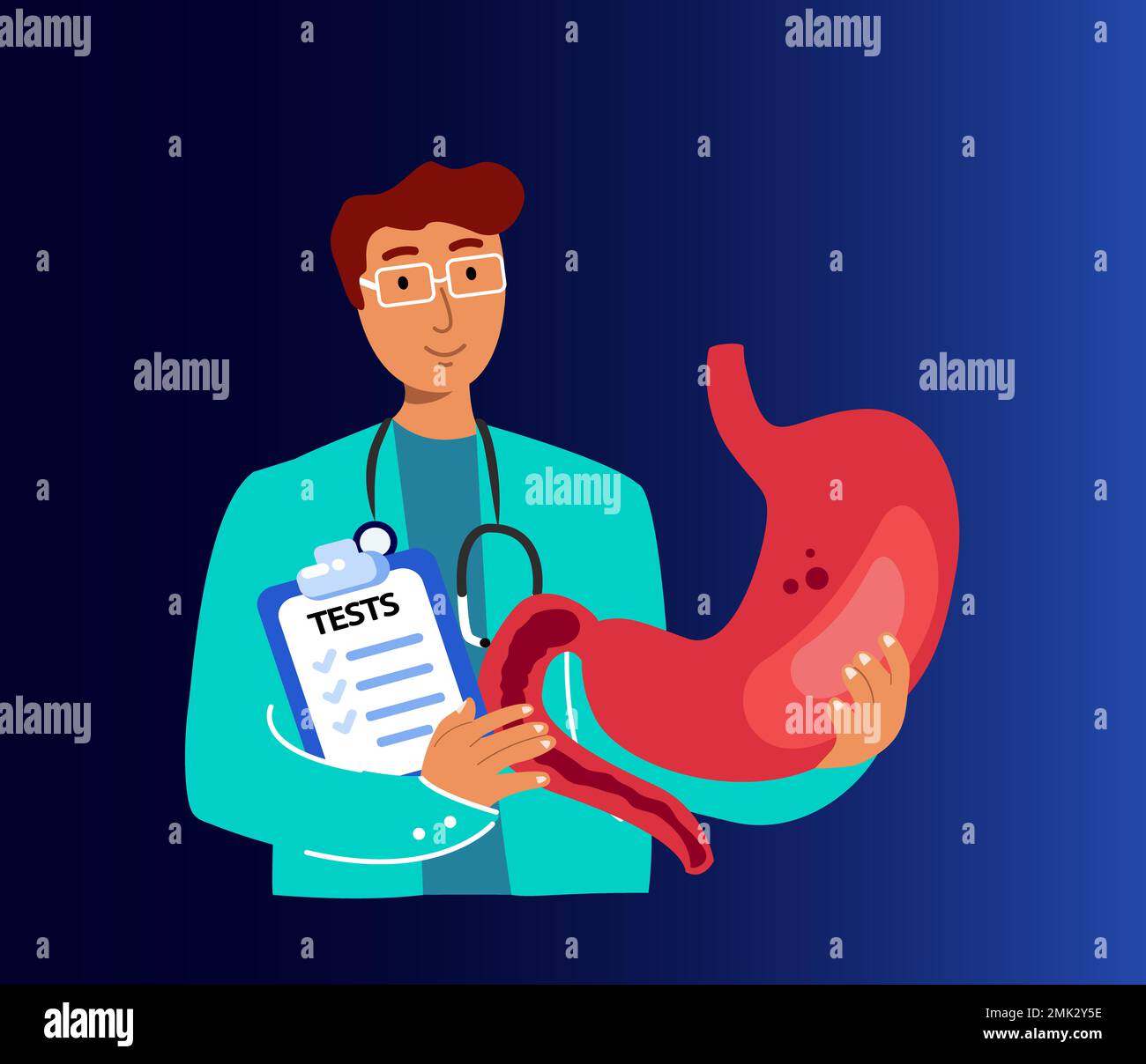 Doctor Professional Gastroenterologist Researching.Surgeon Curing