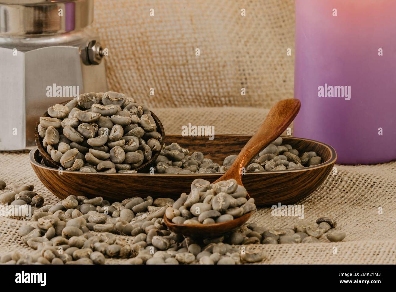 Indonesia Arabica Gayo Green Coffee Beans Stock Photo