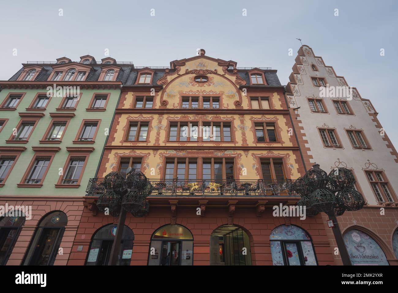 Historic buildings at Marktplatz Square Mainz, Germany Stock Photo