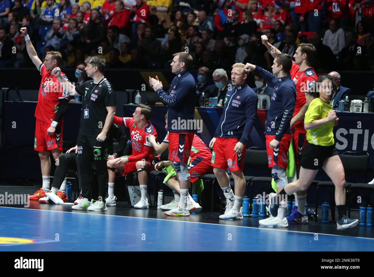 Team Norway during the IHF Men's World Championship 2023, placement matches  5-8, Handball match between Norway and Hungary on January 27, 2023 at Tele2  Arena in Stockholm, Sweden - Photo Laurent Lairys / DPPI Stock Photo - Alamy