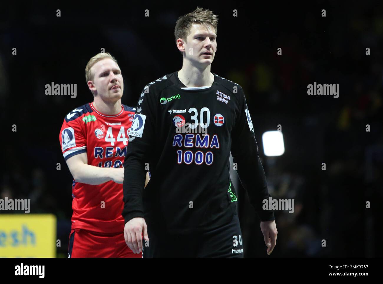 Kevin Rudd Handpball Torbjom Bergerud and Kevin Maagero Gulliksen of Norway during the IHF ...