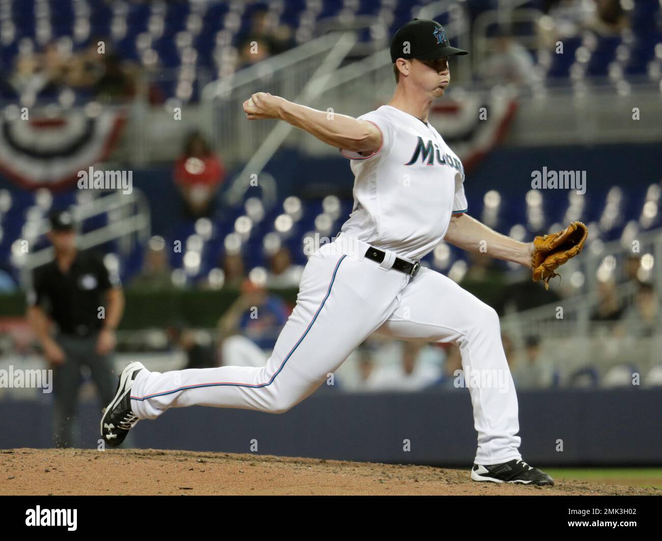 MIAMI, FL - AUGUST 26: Los Angeles Dodgers relief pitcher Alex Vesia (51)  pitches in relief for the Dodgers during the game between the Los Angeles  Dodgers and the Miami Marlins on