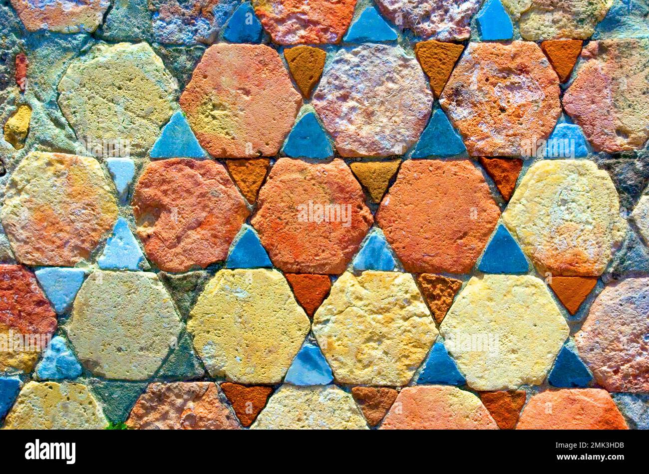 Detail of a 5th century floor mosaic in the baptistery of an early Christian basilica in the ancient city of Karpasia on the Karpasia Peninsula. Stock Photo
