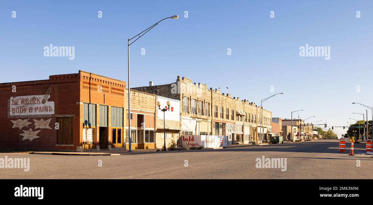Newkirk, Oklahoma, USA October 18, 2022 The old business district on