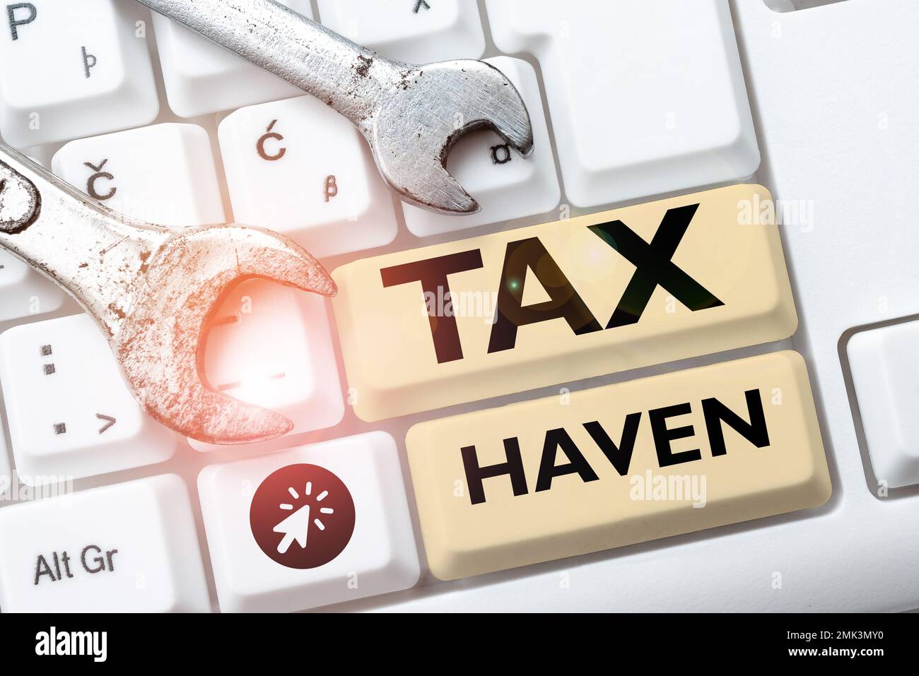 Text caption presenting Tax Haven. Internet Concept country or independent area where taxes are levied at low rate Stock Photo