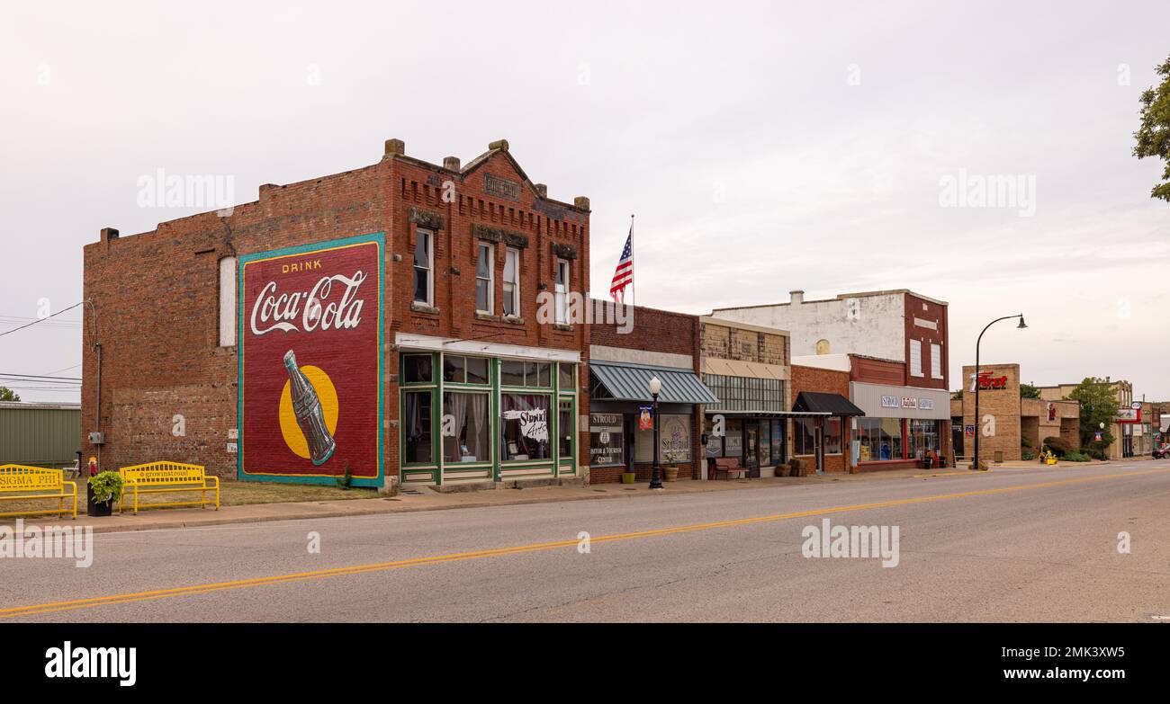 Stroud, Oklahoma, USA October 16, 2022 The old business district on
