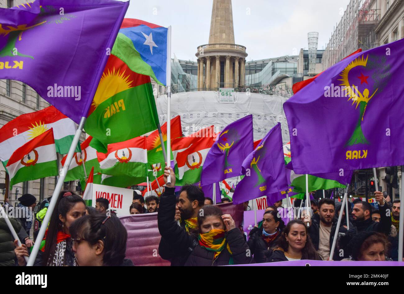 London, England, UK. 28th Jan, 2023. Protesters hold Republic of ...